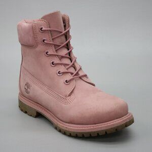Timberland Ladies 6 Premium 6" Dusty Rose Pink Nubuck Lace-up Ankle Boots - R12L
